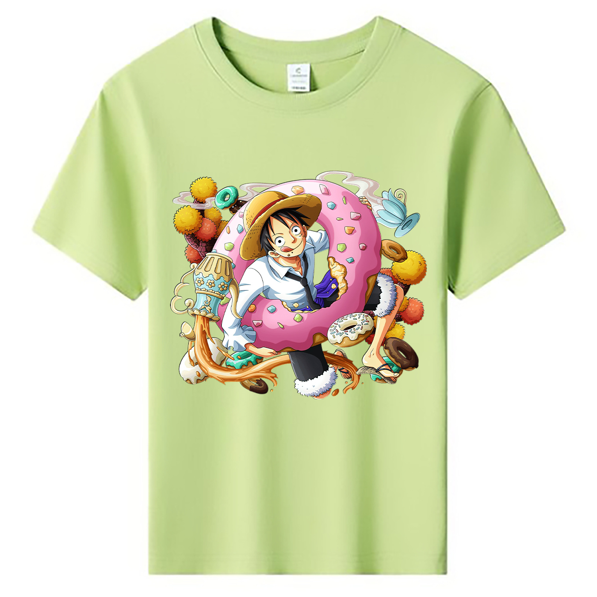 ワンピース モンキー・D・ルフィ ONE PIECE Monkey D. Luffy 綿100％キッズTシャツ（フロントプリント）